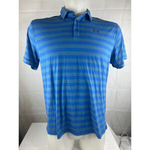 Mens Under Armour HeatGear Loose Fit Stripe Short Sleeve Golf Polo Shirt Size 2X